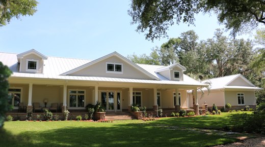 Newberry Architect, photo of custom home under construction, wood framed exterior walls